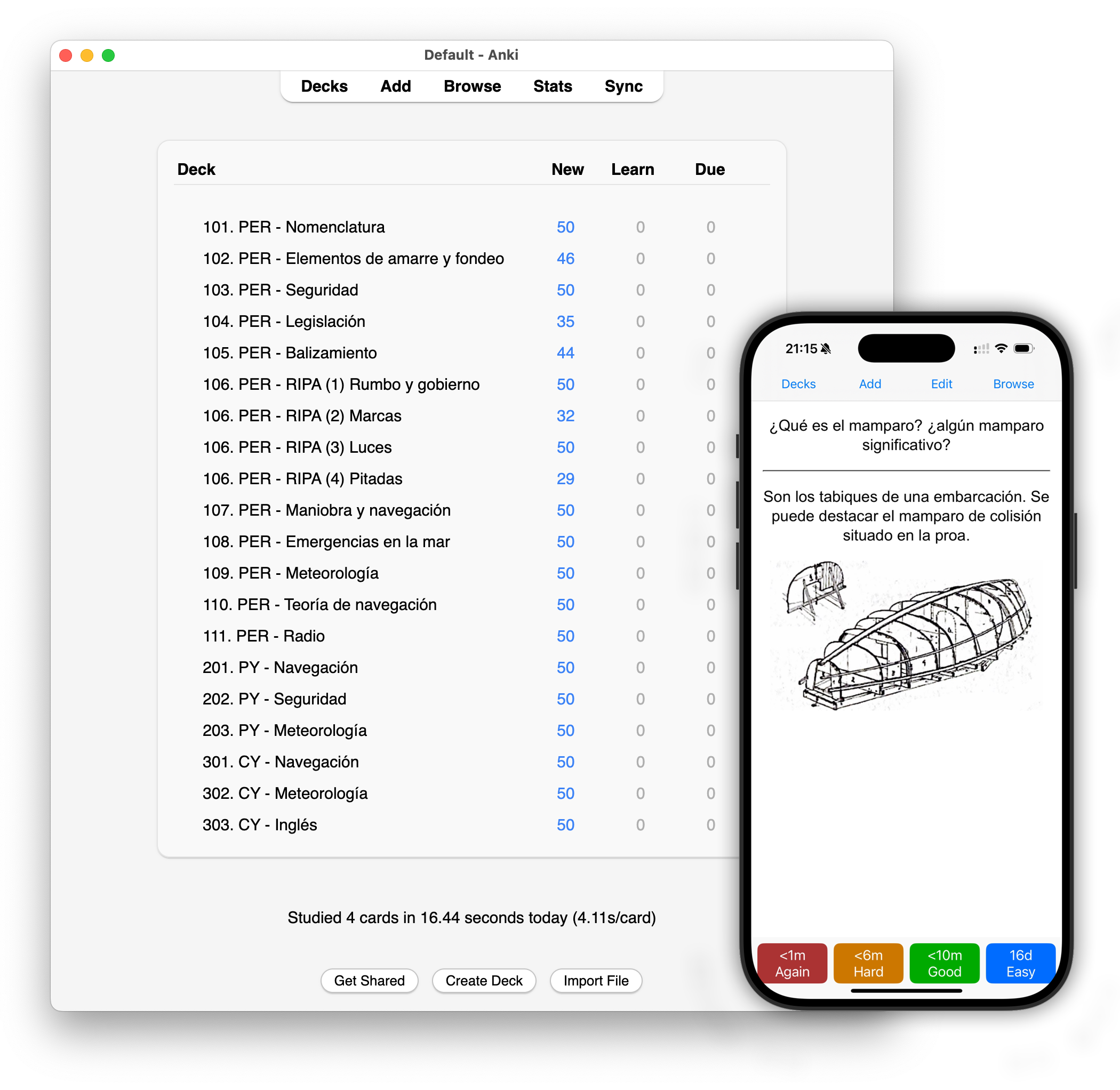 Ejemplo de la aplicación Anki